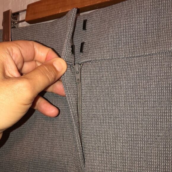 LOFT 12P Julie Straight Gray White Mini Plaid Dress Slacks Trousers - Picture 7 of 16